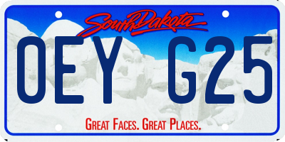 SD license plate 0EYG25