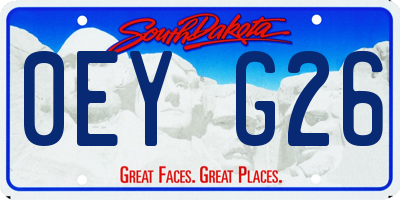 SD license plate 0EYG26