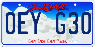SD license plate 0EYG30
