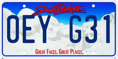 SD license plate 0EYG31