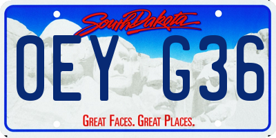 SD license plate 0EYG36