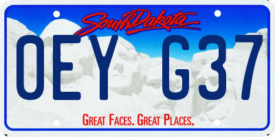 SD license plate 0EYG37