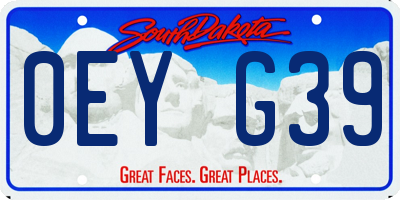 SD license plate 0EYG39