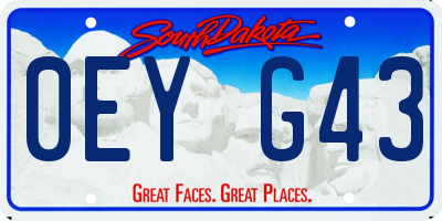 SD license plate 0EYG43
