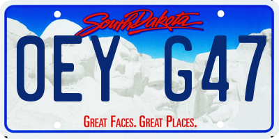 SD license plate 0EYG47
