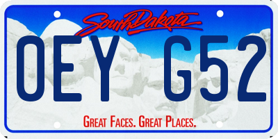 SD license plate 0EYG52