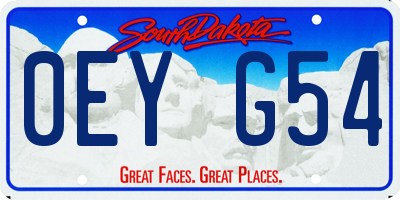 SD license plate 0EYG54