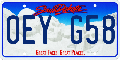 SD license plate 0EYG58