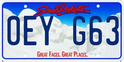 SD license plate 0EYG63