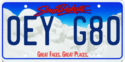 SD license plate 0EYG80