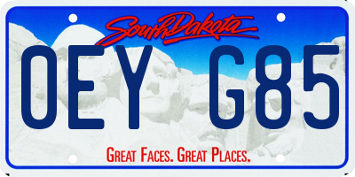 SD license plate 0EYG85