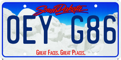 SD license plate 0EYG86
