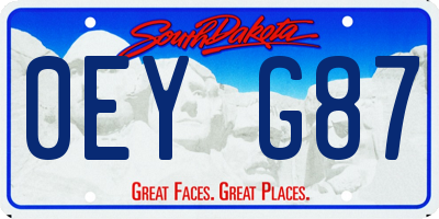 SD license plate 0EYG87
