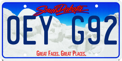 SD license plate 0EYG92