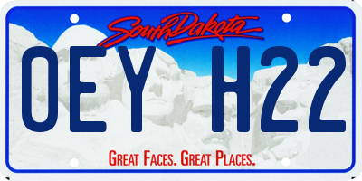 SD license plate 0EYH22