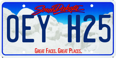 SD license plate 0EYH25