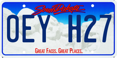 SD license plate 0EYH27