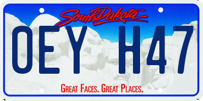 SD license plate 0EYH47