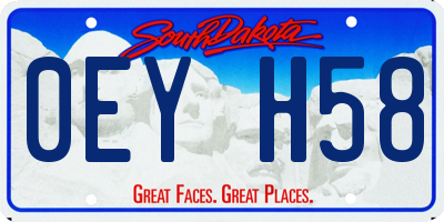 SD license plate 0EYH58