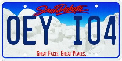 SD license plate 0EYI04