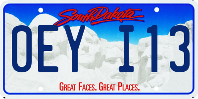 SD license plate 0EYI13