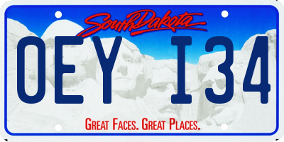SD license plate 0EYI34