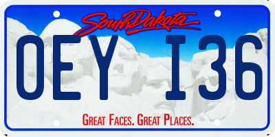 SD license plate 0EYI36