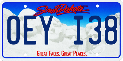 SD license plate 0EYI38