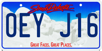 SD license plate 0EYJ16