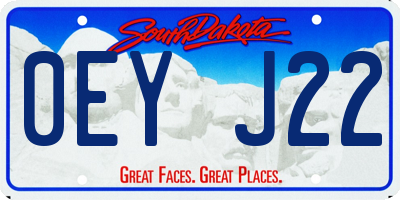 SD license plate 0EYJ22