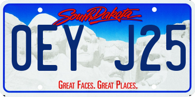 SD license plate 0EYJ25