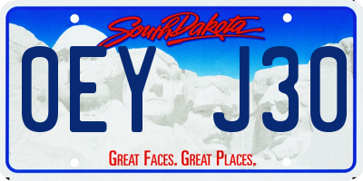 SD license plate 0EYJ30