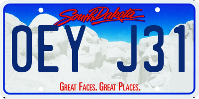 SD license plate 0EYJ31
