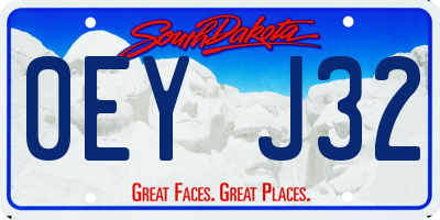 SD license plate 0EYJ32