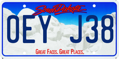 SD license plate 0EYJ38