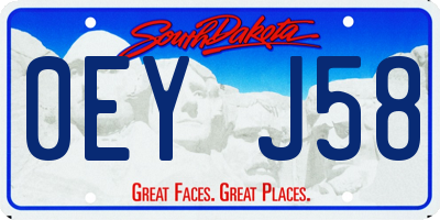 SD license plate 0EYJ58