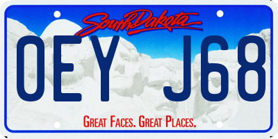 SD license plate 0EYJ68