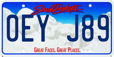 SD license plate 0EYJ89