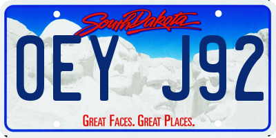 SD license plate 0EYJ92