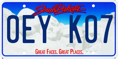 SD license plate 0EYK07
