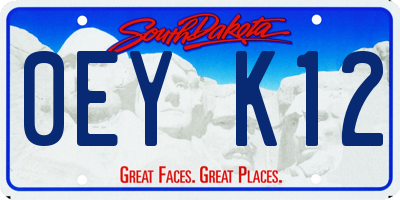 SD license plate 0EYK12