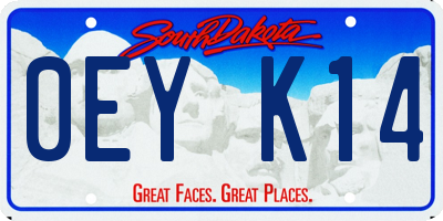 SD license plate 0EYK14