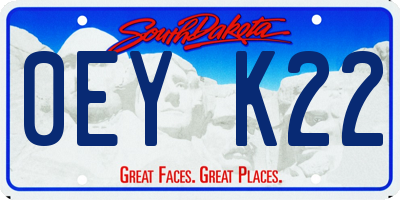 SD license plate 0EYK22