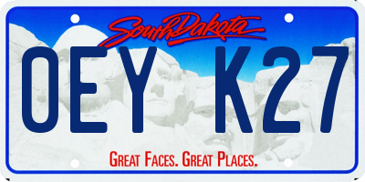 SD license plate 0EYK27