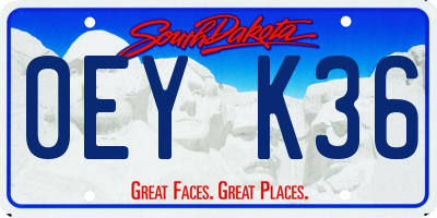 SD license plate 0EYK36