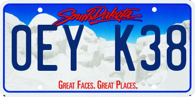 SD license plate 0EYK38