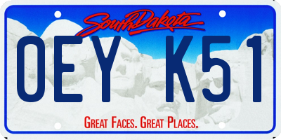 SD license plate 0EYK51