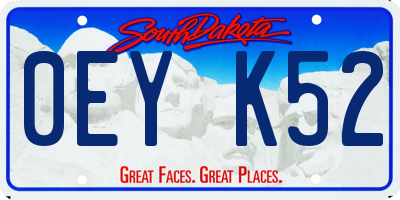 SD license plate 0EYK52