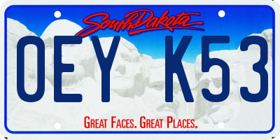 SD license plate 0EYK53