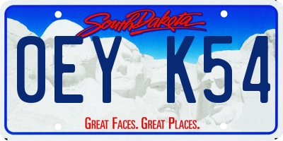 SD license plate 0EYK54